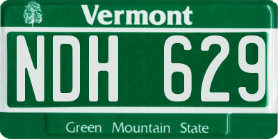 VT license plate NDH629