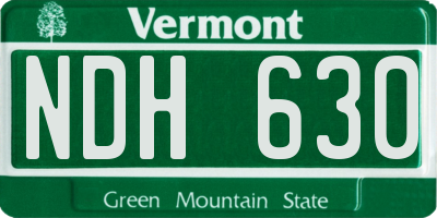 VT license plate NDH630