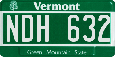 VT license plate NDH632