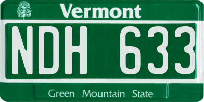 VT license plate NDH633