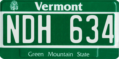 VT license plate NDH634