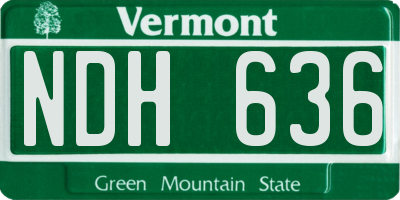 VT license plate NDH636