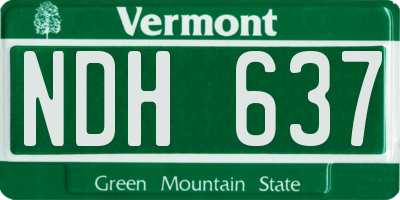 VT license plate NDH637
