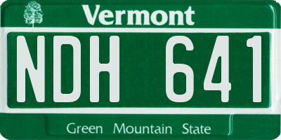 VT license plate NDH641