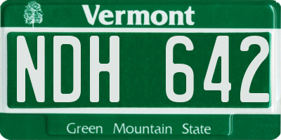 VT license plate NDH642
