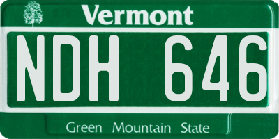 VT license plate NDH646