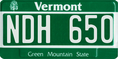 VT license plate NDH650