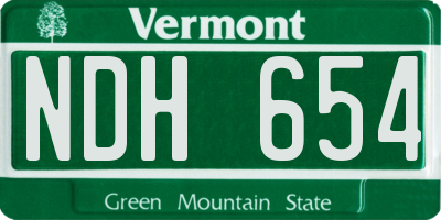 VT license plate NDH654
