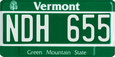 VT license plate NDH655