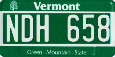 VT license plate NDH658