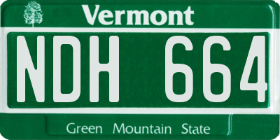 VT license plate NDH664
