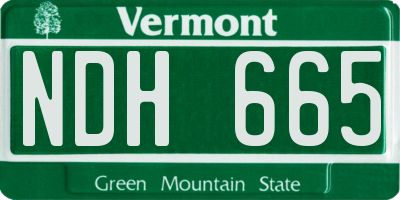VT license plate NDH665