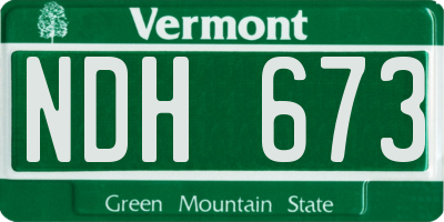 VT license plate NDH673