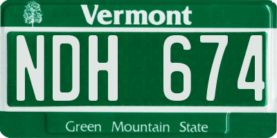VT license plate NDH674