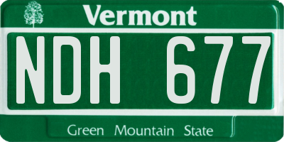 VT license plate NDH677