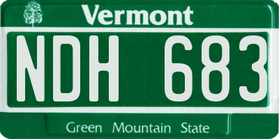 VT license plate NDH683