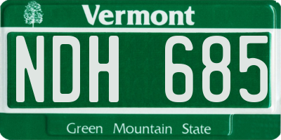 VT license plate NDH685