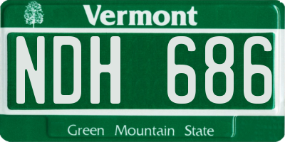 VT license plate NDH686