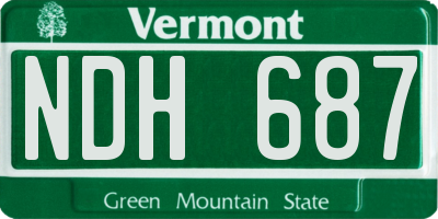 VT license plate NDH687