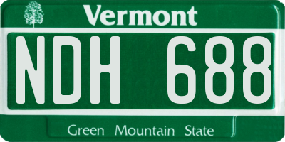 VT license plate NDH688