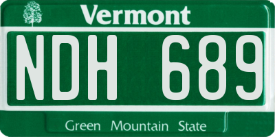 VT license plate NDH689