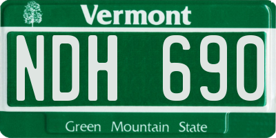 VT license plate NDH690