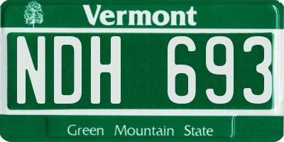 VT license plate NDH693