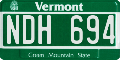 VT license plate NDH694