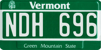 VT license plate NDH696
