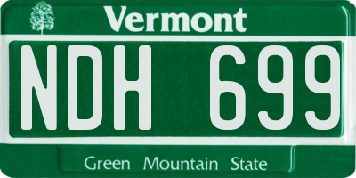 VT license plate NDH699