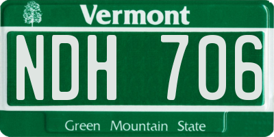 VT license plate NDH706