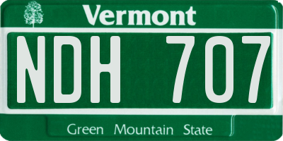 VT license plate NDH707