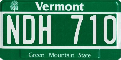 VT license plate NDH710