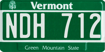 VT license plate NDH712