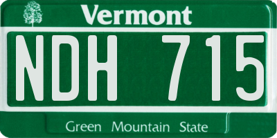 VT license plate NDH715