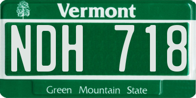VT license plate NDH718