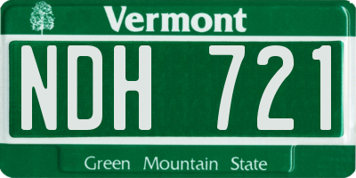 VT license plate NDH721
