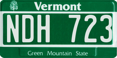 VT license plate NDH723
