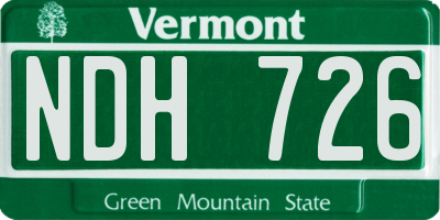 VT license plate NDH726