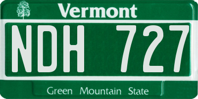 VT license plate NDH727