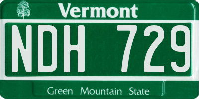 VT license plate NDH729