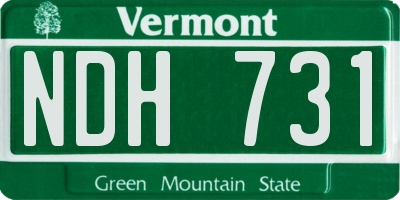 VT license plate NDH731