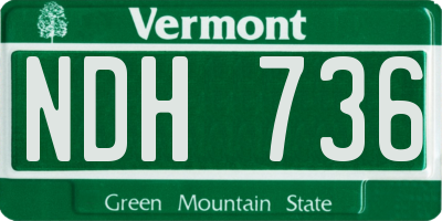 VT license plate NDH736