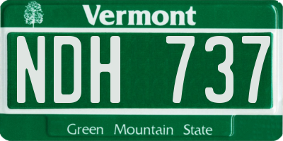 VT license plate NDH737