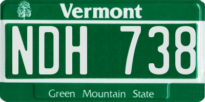 VT license plate NDH738