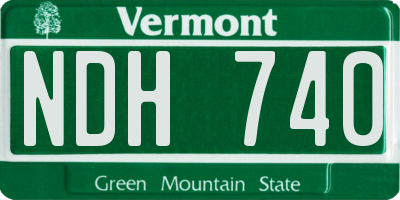 VT license plate NDH740