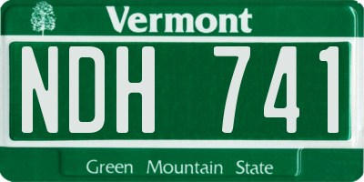 VT license plate NDH741