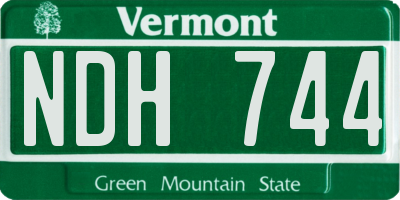VT license plate NDH744