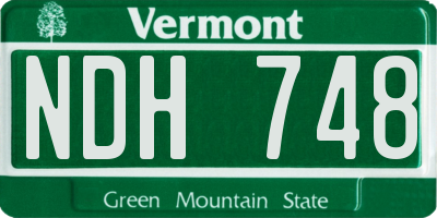 VT license plate NDH748