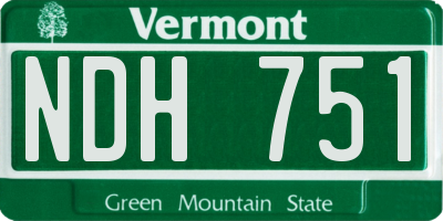 VT license plate NDH751